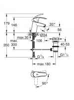 Grohe Eurosmart hidegindítású csaptelep S-méret lefolyó szettel Króm 32926002