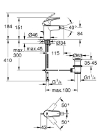 Grohe Eurosmart S egykaros bidécsaptelep leeresztővel, króm 32929003