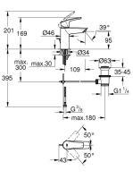 Grohe Eurosmart egykaros mosdócsaptelep húzórudas leeresztővel, S-es méret, króm 33265003