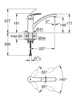 Grohe Eurosmart egykaros konyhai csaptelep, rozsdamentes acél hatású 33281DC3