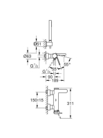Grohe Plus kádtöltő csaptelep zuhanyszettel 33547003