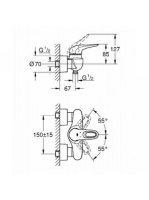 Grohe Eurostyle króm/fehér zuhanycsaptelep 33590LS3