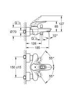 Grohe Eurostyle kádcsaptelep króm/fehér 33591LS3