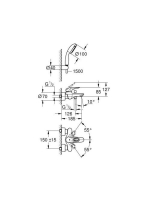 Grohe Eurostyle fali kádcsaptelep, zuhanyszettel 3359230A