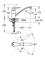 Grohe Eurodisc mosogató csaptelep 33770001