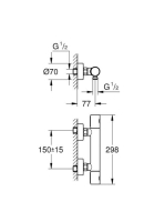 Grohe Grohtherm 1000 Cosmopolitan M termosztátos zuhanycsaptelep, szálcsiszolt grafit 34065AL2