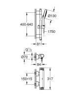 Grohe Grohtherm 2000 termosztátos zuhanycsaptelep, zuhanyszettel, króm 34281001