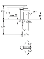 Grohe Essence króm egykaros mosdócsaptelep leeresztő nélkül, S-es méret 34294001