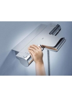 Grohe Grohtherm 2000 termosztátos kádcsaptelep Waterfall kifolyóval, zuhanypolccal, króm 34464001