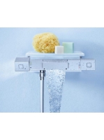 Grohe Grohtherm Cube termosztátos kádcsaptelep Waterfall kifolyással és zuhanypolccal, króm 34502000