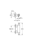 Grohe Grohtherm Special termosztátos zuhanycsaptelep, króm 34667000