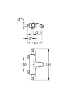 Grohe Grohtherm Special termosztátos kádcsaptelep, króm 34671000