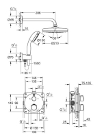 Grohe Grohtherm teljes zuhanyrendszer Tempesta 210 fejzuhannyal, króm 34727000
