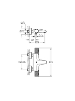 Grohe Grohtherm 1000 Performance termosztátos kádtöltő csaptelep, króm 34830000