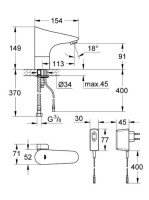 Grohe Europlus E infrás mosdó csaptelep keverő kivitel hálozati 36015001