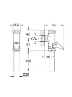 Grohe Rondo automata WC-öblítőszelep, króm 37139000