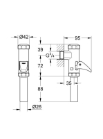 Grohe Rondo automata WC-öblítőszelep, króm 37141000