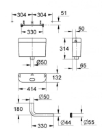 Grohe Adagio WC öblítőtartály, pneumatikus kézi távműködtetéssel, alpin fehér 37762SH0