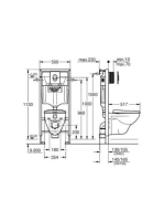 Grohe Bau Ceramic fali WC - Beépíthető WC tartállyal Szettben 39192000 - szerelőelem,WC csésze, ülőke, króm nyomólap