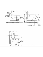 Grohe Euro Ceramic fali kompakt WC Triple Vortex öblítéssel, Rimless, alpin fehér 39206000