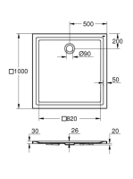 Grohe akril zuhanytálca 1000x1000 mm, alpin fehér 39300000