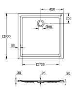 Grohe akril zuhanytálca 900x900 mm, alpin fehér 39301000