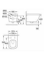 Grohe Bau Ceramic fali WC PureGuard felülettel, perem nélküli, alpin fehér 3932800h