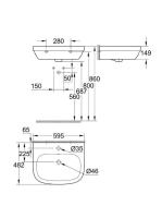 Grohe Euro Ceramic mosdó 59,5x48,2 cm, alpin fehér 39335000
