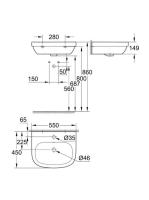 Grohe Euro Ceramic mosdó 55x45 cm, alpin fehér 39336000