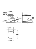 Grohe Bau Ceramic fali WC lecsapódásmentes ülőkével, alpin fehér 39351000