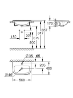 Grohe Bau Ceramic beépíthető mosdó 40x56 cm, alpin fehér 39422000