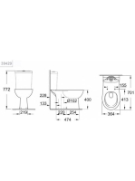 Grohe Bau Ceramic álló WC csésze monoblokkos kombinációhoz, alpin fehér 39429000