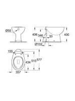 Grohe Bau Ceramic alsó kifolyású álló WC csésze perem nélküli, alpin fehér 39431000