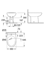 Grohe Bau Ceramic álló bidé, alpin fehér 39432000
