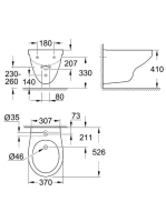 Grohe Bau Ceramic fali bidé, alpin fehér 39433000