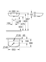 Grohe Bau Ceramic falra szerelhető mosdó túlfolyóval 55,3x38,6 cm, alpin fehér 39440000
