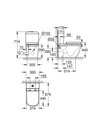 Grohe Euro Ceramic monoblokkos WC csésze tartállyal, Duroplast ülőkével, alpin fehér 39462000