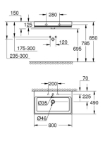 Grohe Cube Ceramic falra szerelhető mosdótál 80x49 cm, PureGuard bevonattal, alpin fehér 3946900H