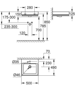 Grohe Cube Ceramic falra szerelhető mosdótál 50x49 cm, PureGuard bevonattal, alpin fehér 3947400H