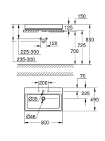 Grohe Cube Ceramic mosdótál 80x49 cm, PureGuard bevonattal, alpin fehér 3947600H
