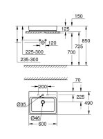 Grohe Cube Ceramic mosdótál 60x49 cm, PureGuard bevonattal, alpin fehér 3947700H
