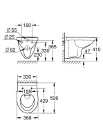 Grohe Bau Ceramic fali WC csésze, alpin fehér 39491000
