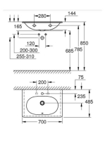 Grohe Essence 70x48.5 mosdó PureGuard bevonattal 3956400H