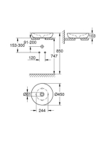 Grohe Essence 45x45 pultra tehető mosdó PureGuard bevonattal 3960900H