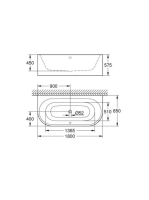 Grohe Essence falhoz illeszthető 180x85 kád 39622000