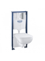 Grohe Solido 5 az 1-ben WC-szett tartállyal, szerelőkerettel, króm nyomólappal, alpin fehér 39817000