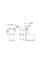 Grohe Bau Ceramic külső öblítőtartály oldalsó bekötéssel monoblokkos komibnációhoz, alpin fehér 39911000