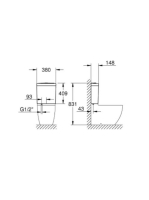 Grohe Bau Ceramic alsó bekötésű öblítőtartály monoblokkos kombinációhoz, alpin fehér 39912000