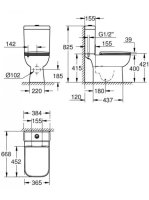 Grohe Start Edge Ceramic monoblokkos WC csésze szett, alpin fehér 39951000