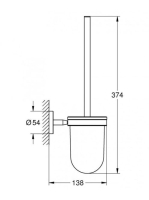 Grohe BauCosmopolitan WC kefe garnitúra, króm 40463001